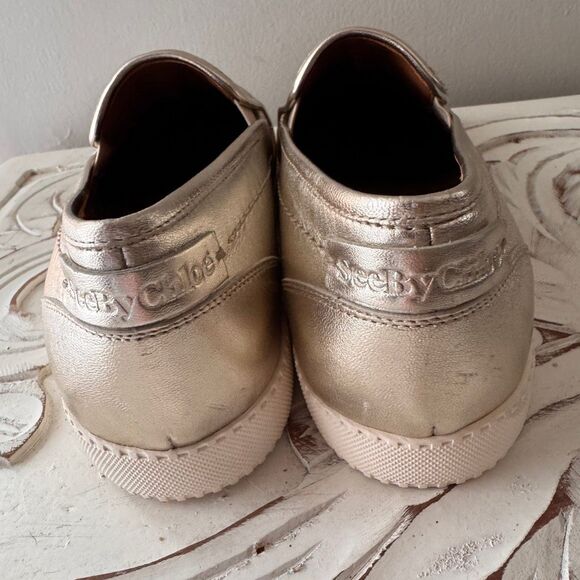See by Chloe gold slip on sneaker size 39 - Picture 4 of 9